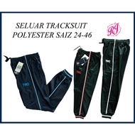 SELUAR TRACKSUIT BERJALUR BIRU GELAP 24-46 / SELUAR SUKAN/ TRACKSUIT PANTS SINGLE LINE 24-46