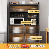 Kitchen cabinet pantry storage rack family multifunction 4 layer with cover food dish shelf cabinets storage organizer