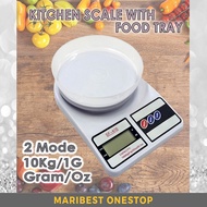 White SF-400 Digital Scale with Food Tray Electronic Kitchen Weighing Digital Scale with 2pcs AA