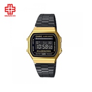 Casio Vintage A168WEGB-1B Black Stainless Steel Band Men Watch / Women Watch