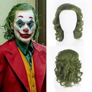 Halloween joker joker joker Heath Ledger Back cos Wig Full Headgear Green Medium Long Curly Hair Sty