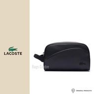 Lacoste Clutch Angy Faux Leather Pocket / Wash Bag tas rias pria - Black