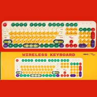 ABKO × Wiggle Wiggle Wireless Keyboard Color Mix | Cute Retro USB Keyboard | Korea Official