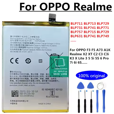 New BLP711 BLP713 BLP729 BLP731 BLP741 battery for OPPO F3 F5 A73 A1K Realme X2 XT C2 C3 C3i K3 X Li