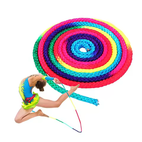 Gymnastics Arts Rope Jumping Rope Exercise Fitness Rainbow Color Sports Training Rope Rhythmic Gymna