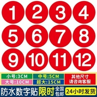 pvc Waterproof Number Stickers Adhesive Number Tags Restaurant Table Competition Number Labels TVY4