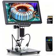 TOMLOV DM202 10.1 Inch HDMI LCD Digital Microscope 16MP Coin Microscope with Screen Soldering Micros