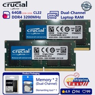 Crucial 16GB 32GB 64GB DDR4 3200 mhz Dual Channel memory laptop SODIMM PC4 25600s RAM