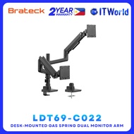 Brateck LDT69-C024P - 17 to 49 Inch / Dual Monitor Gas Spring Pole-Mounted Arm