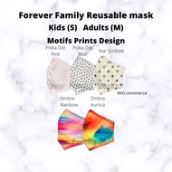Forever Family Reusable Face Mask For Adults & Kids (Printed Motifs Deisgn)
