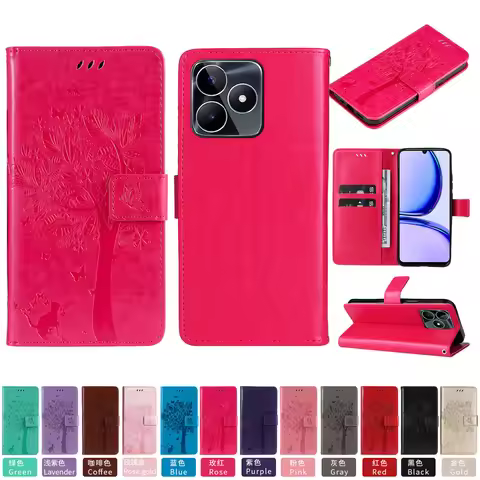 Wallet Magnetic Flip Leather Case For Coque Oppo Realme Note 50 Narzo N63 50A 50i Prime GT 6 6T 2 Pr