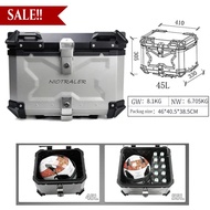 45L Motorcycle Tail Box Aluminum Universal Top Rear Luggage Tool Cases for R1200GS R1250GS F800GS F8