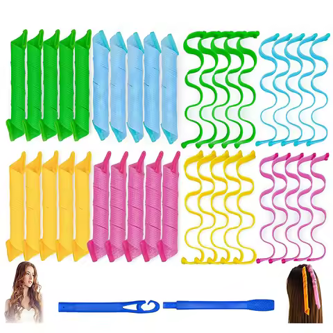 Heatless Hair Curlers12/10pcs No Heat Hair Curls Rollers Ribbon Sleeping Soft Headband Hair Curlers 