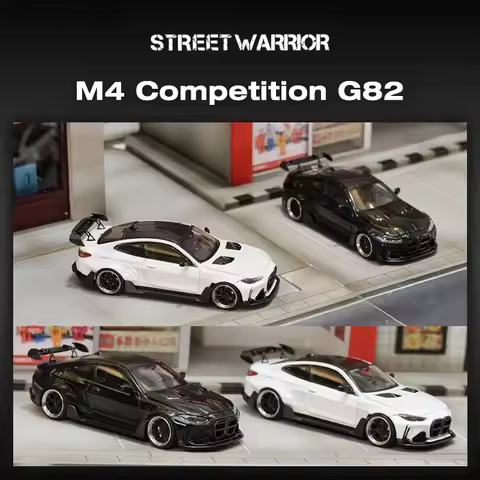 In Stock SW 1:64 G82 M4 Competition Black WHITE Diecast Diorama Car Model Collection Street Weapon W