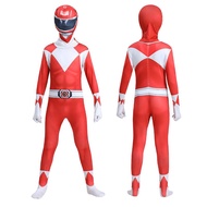 ชุดคอสเพลย์ไดโนเสาร์ไทรันโนซอรัสทีมไดโนเสาร์ชุดบอดี้สูท Zentai Power Ranger ชุดชุดจัมพ์สูทฮัลโลวีนเด