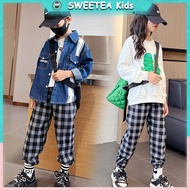 Children's Fashion Tide Model Plaid Pants Boys And Girls Spring And Autumn Loose Casual Pants In Small Children Bundle Foot Pants
