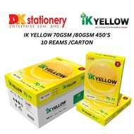 IK Yellow A4 Paper 70gsm & 80gsm - 450 Sheet (10 Ream/Box)