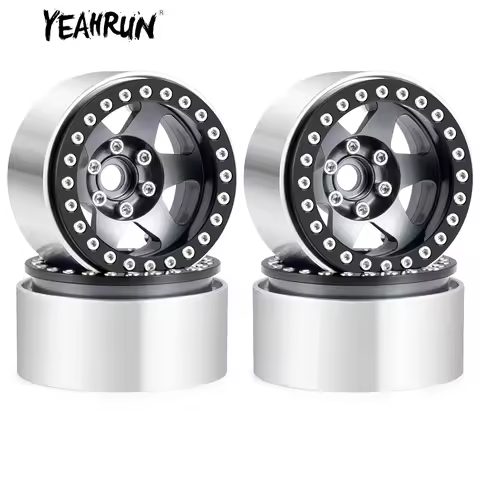 YEAHRUN Aluminum Alloy 1.9 Inch Beadlock Wheels 6 Spokes Rim for TRX4 Axial SCX10 90046 1/10 RC Craw