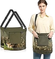 MYWSN Mushroom Foraging Bag - Foraging Kit With Mesh Bag, Adjustable Shoulder Strap, Mushroom Basket With Smartphone Pocket - Mushroom Hunting Bag, Ideal Gift For Mushroom Foragers (Green 2 Pack)