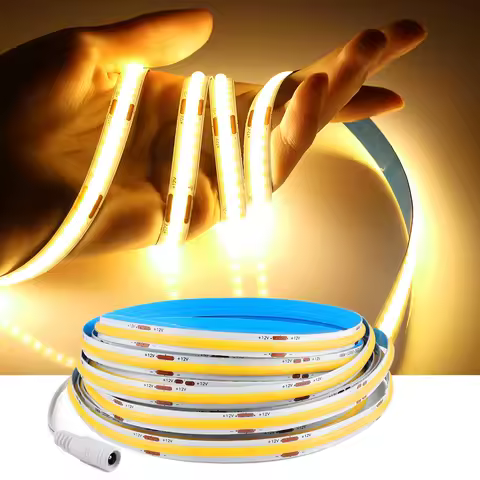 1M 2M 3M 5M DC Interface COB LED Strip Light Width 8mm DC12V High Density LED Light Tape Ribbon For