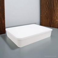 Plastic Storage Organizer Stackable Flat Box With Lid (18.5 x 26.5 x 8.5cm)