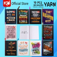 FCI Motivational Spiral Notebook WITH YARN Assorted Design 80leaves 10pcs per ream School office Sup