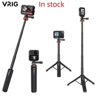 VRIG TP-08 Extendable Selfie Stick Tripod for GoPro Hero 11 10 9 8 7 6 5 4 Insta360 X3 One R Osmo Action Camera Accessories