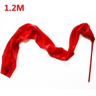 Tali Pita Tari Dance Ribbon Red Silk Twirling Streamer Gymnastic Stick Rod