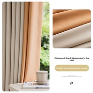 Thickened Cotton Linen Curtains Bedroom Blackout Double-Sided Customizable for Entire House H2.7- 4m