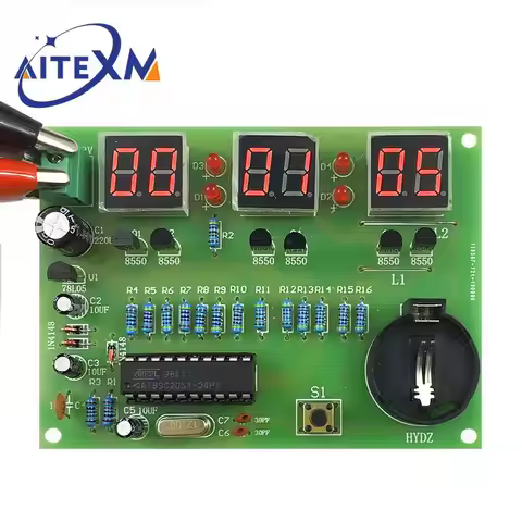 1 Set DIY Kits AT89C2051 Electronic Clock Digital Tube LED Display Suite Electronic Module Parts and