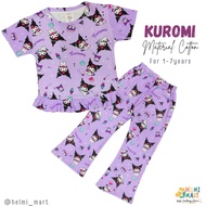 (2Y-7Y) Baju Budak Murah Baju Kuromi Budak Kids pajamas Boy Girl Baju Tidur Budak Perempuan Baju Kur