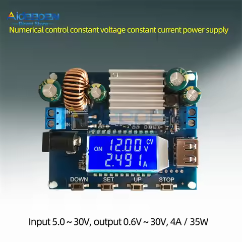 SK35L DC 0.6-30V 4A 35W 5V 6V 9V 12V 24V Boost/Buck CC CV Regulated Adjustable DC Power supply Modul