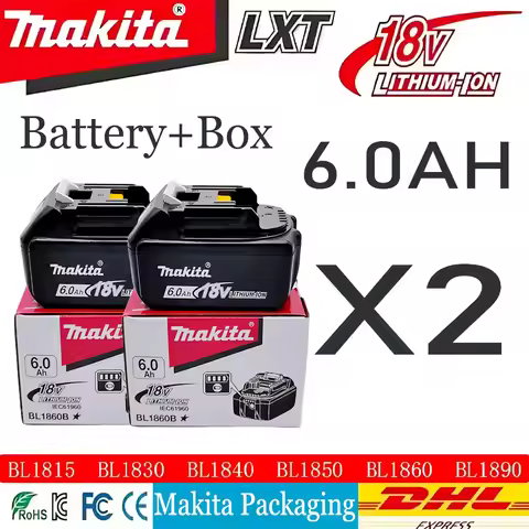 Li-ion Battery Original Makita 18V 6Ah/5Ah BL1860B BL1850B BL1850 BL1840 BL1860 BL1815 Replacement L