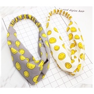 Korean Turban Headband with Cute Smiley Face Icon Pattern