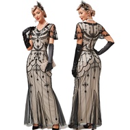 1920s Gatsby Retro Prom Party Sequin Evening Dress Fashion V-neck Long Dress