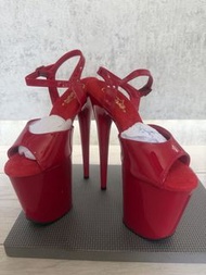 pleaser shoes / pleaser heels / 20cm / 38碼 / Red / Heels / 紅色漆皮厚底高跟涼鞋
