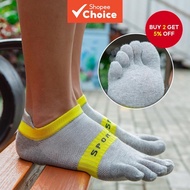 3 Pairs Men's Toe Running Socks - Five-Toe Sports Medyas for Feet 38-43 | Black, White, Gray