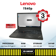 Laptop Lenovo ThinkPad T540P Intel Core i5-4200M / i7-4600M RAM 4 GB / 8 GB Storage 250 GB / 500 GB Layar 15,6 "