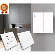 WHITE Glossy Switch Socket Ultra Rimless Socket and Wall Switch Slim Modern Switch Design retouch  F