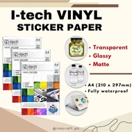 i-tech Waterproof A4 Vinyl Sticker Paper Glossy/Transparent/Matte
