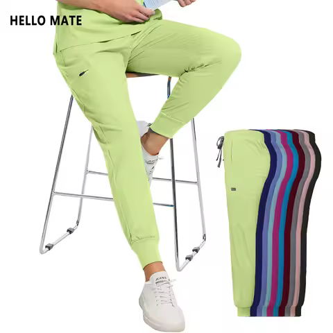 Clinical Nurse Scrubs Pants All-season Jogging Pants Medical Work Bottoms 10 Colors Pockets Doctor S
