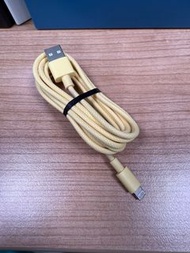 米色編織 USB-A 轉 Lightning 充電線