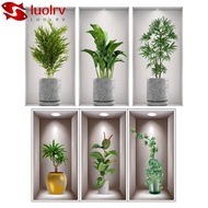 LUOLRV  Green Potted Plants, Creative Self Adhesive Wall Stickers, Bedroom Greenery Plants Leaves Wa