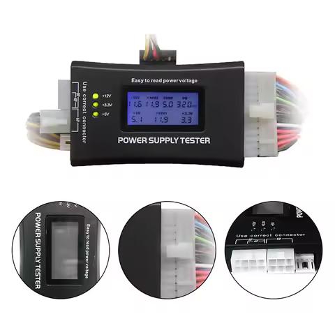20/24 Pin PC Power Supply Tester Multifunction Digital Power Supply Tester Quick Bank Supply Power M