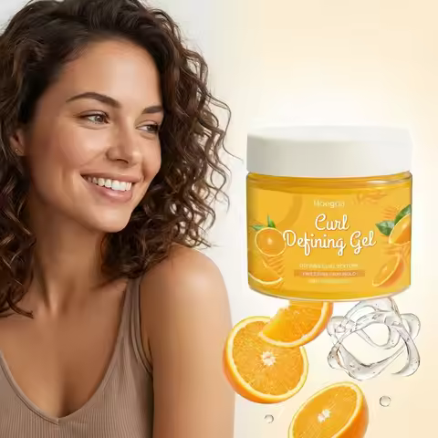 Hoegoa Curl Shaping Gel Hair Wax, Oil-Control, Smooth Hair Wax, Curl Styling Cream, Anti-Frizz Natur