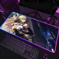 Zenless Zone Zero Evelyn Chevalier MousePad RGB LED Non-slip Rubber Gaming Accessories XXL Computer 