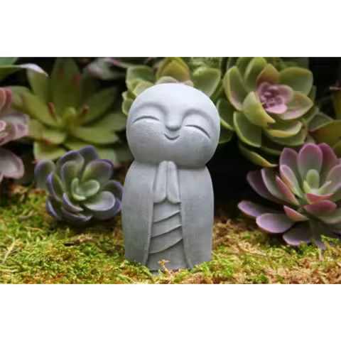 Buddha Statues Cute Little Jizo Buddha Sculpture Figurines Garden Ornaments Jizo Buddha Japanese Bud