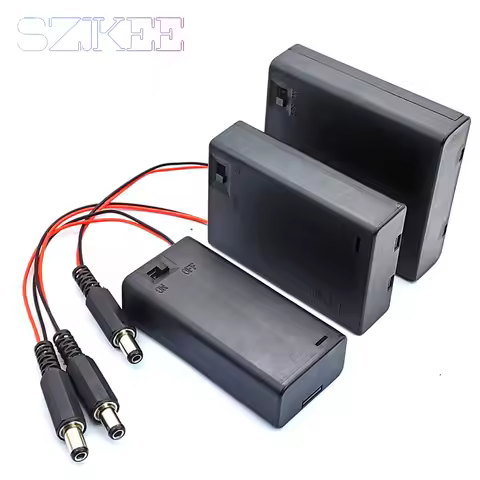 AA Battery Box AA Battery Holder With Cover And Switch DC 5.5 * 2.1mm Plug 2/3/4 Slots AA Battery St