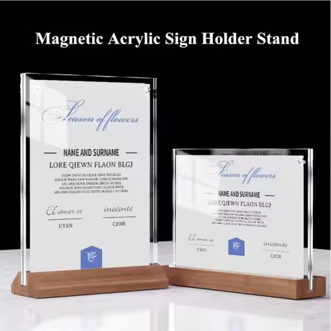 A5 148X210MM Magnetic Table Menu Paper Holder Acrylic Sign Holder Brochure Display Stand Flyer Price