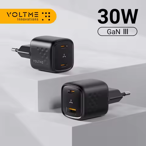 VOLTME 30W GaN Charger PD Fast USB Type C Charger USB A + USB C Charger QC PD 3.0 4.0 For iPhone 13 